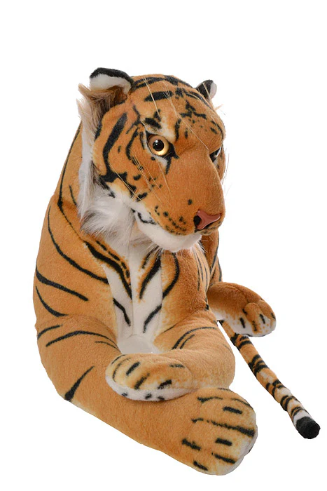 22" X 10" Stuffed Laying Tiger Yellow/Black - Image 2