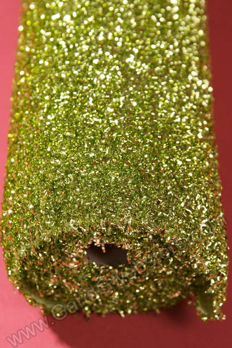 22" X 3yds Sponge Lurex Roll Apple Green - Image 2