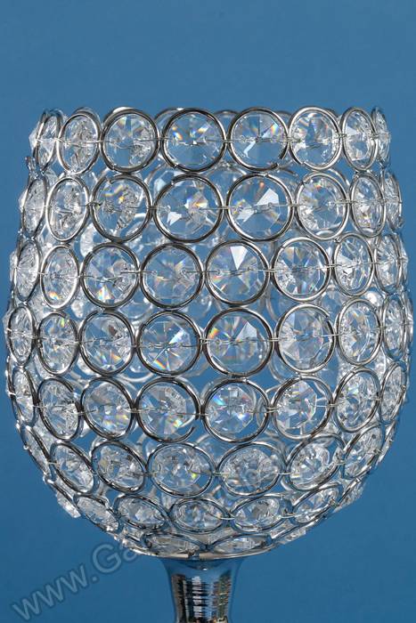 23.25" Crystal Bead Candle Holder Silver/clear - Image 2