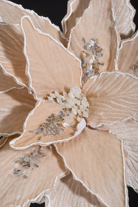 23.5" Glitter Poinsettia Stem Cream - Image 2