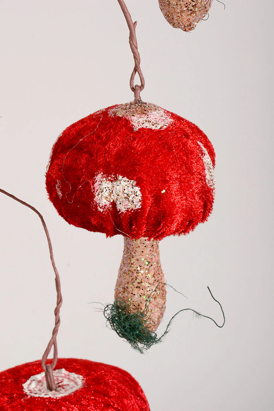 23.5" Polka Dot Triple Mushroom Spray Red/White - Image 2