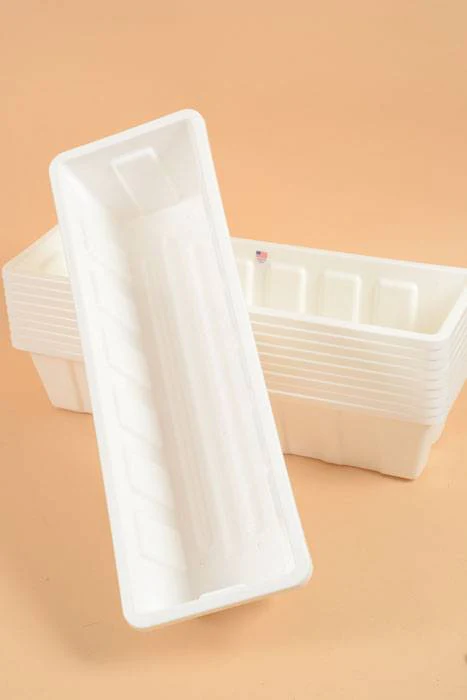 23.75" X 7.9" Plastic Flower Box White