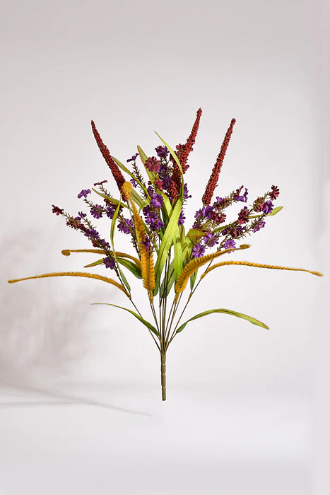 23" Artificial Corn W/Heather Bush Burgundy/Purple