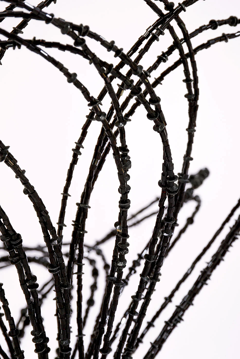 23" Beaded Flower Stem Black - Image 2