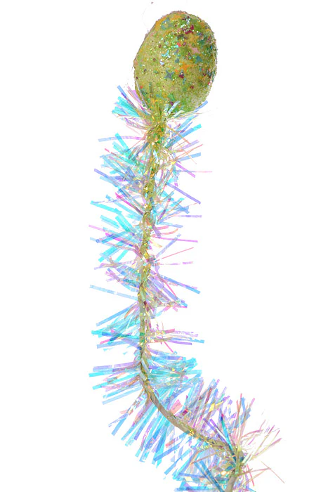23" Easter Egg Tinsel Spray Green - Image 2