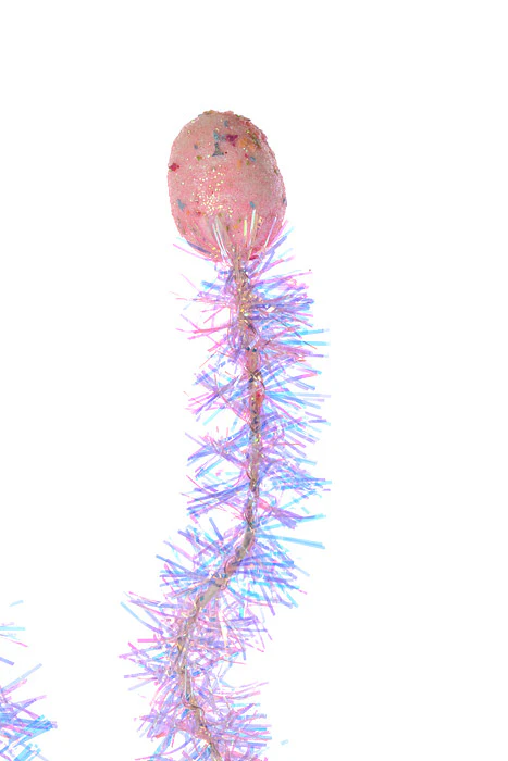 23" Easter Egg Tinsel Spray Lavender - Image 2