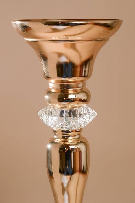 23" Metal Bouquet Stand W/rhinestone Gold - Image 2