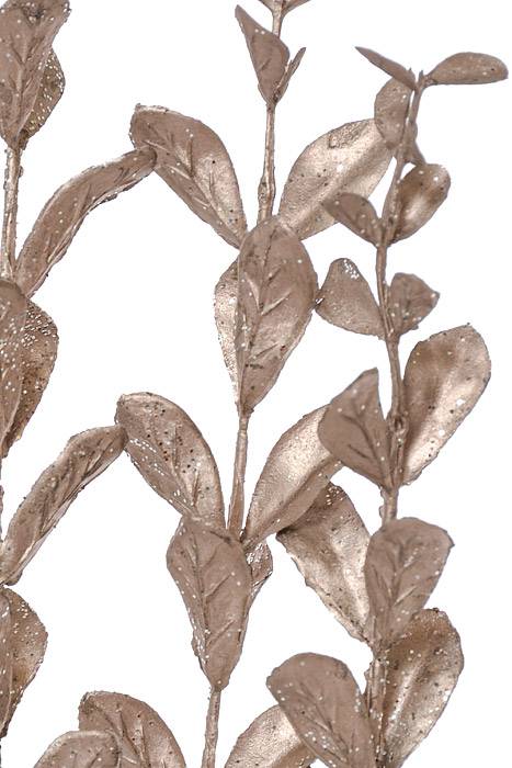 23" Painted Glitter Boxwood Spray Taupe - Image 2