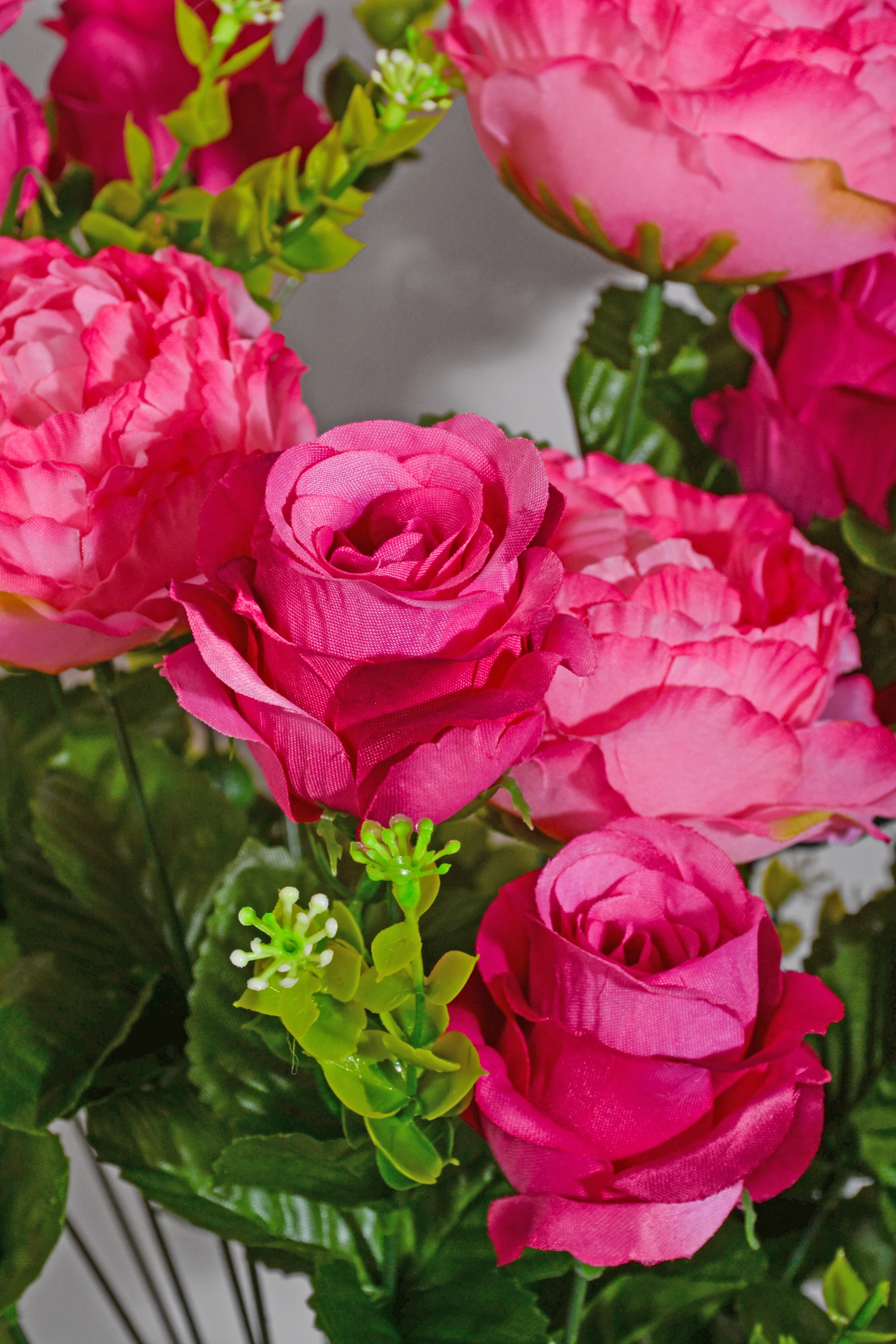 23" Silk Peony/Roses Bush Pink/Beauty - Image 2