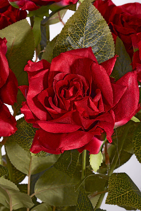 23" Silk Rose Bush Red - Image 2