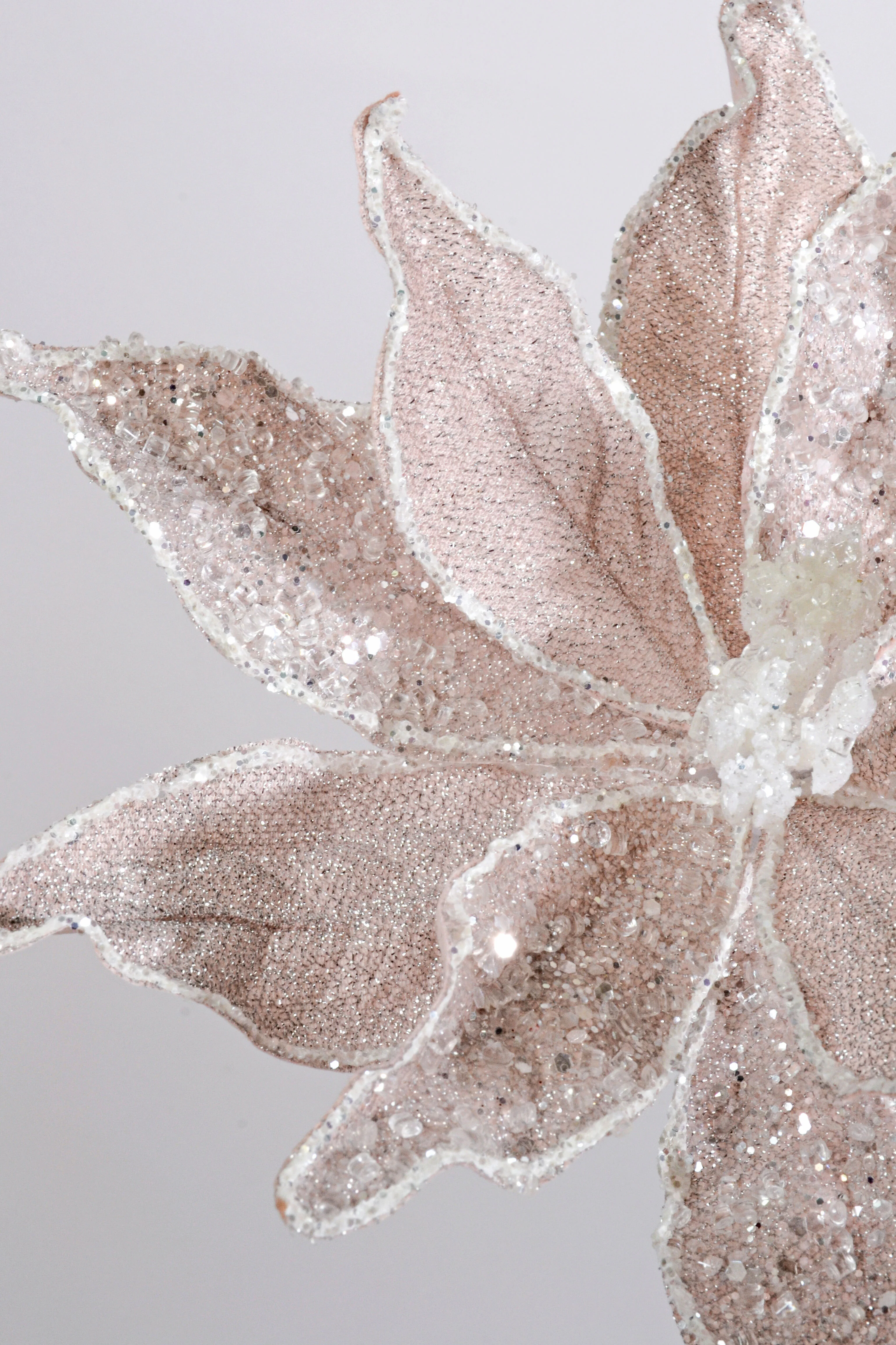 23" Sugared Dessert Poinsettia Stem Blush Pink - Image 2