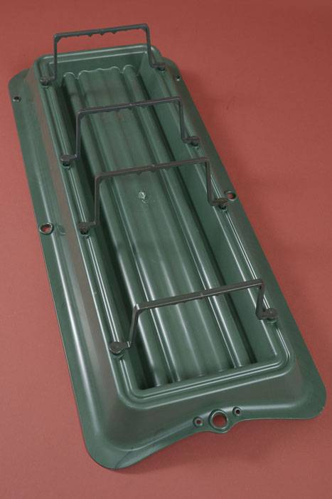 23" X 10" Plastic Double Saddle Tray Green