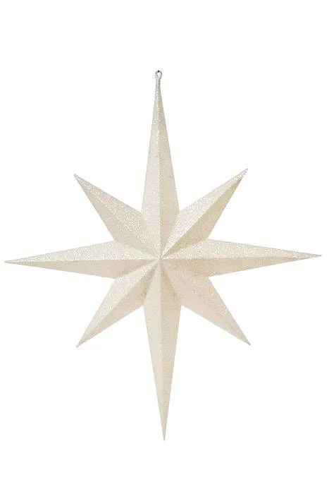 24" 8-points Star Silver White Glitter
