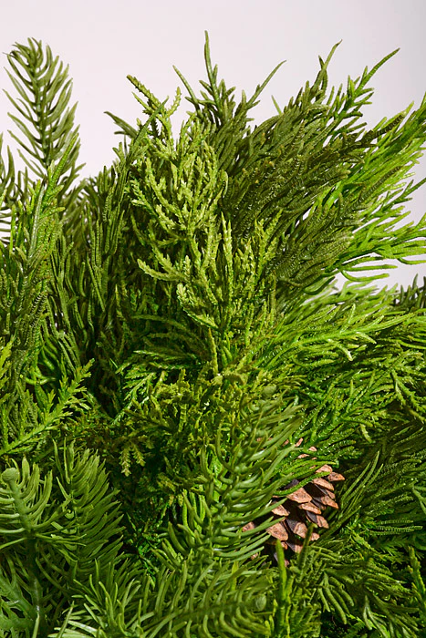 24" Artificial Natural Touch Mix Evergreen Kissing Ball Green - Image 2