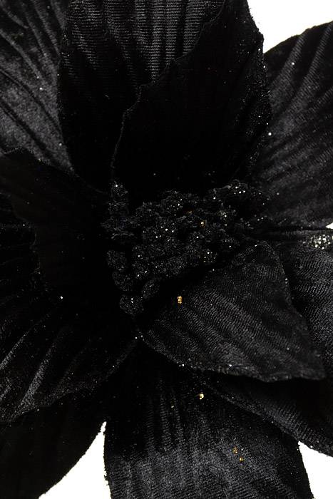 24" Black Velvet Poinsettia Stem - Image 2