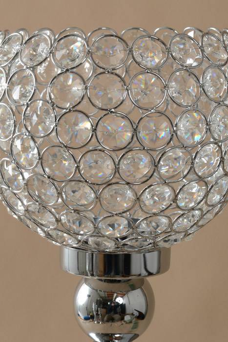 24" Crystal Bead Candle Holder Silver/clear - Image 2