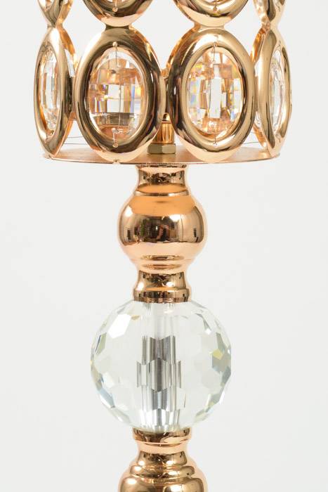 24" Crystal Candle Holder Stand Gold - Image 2