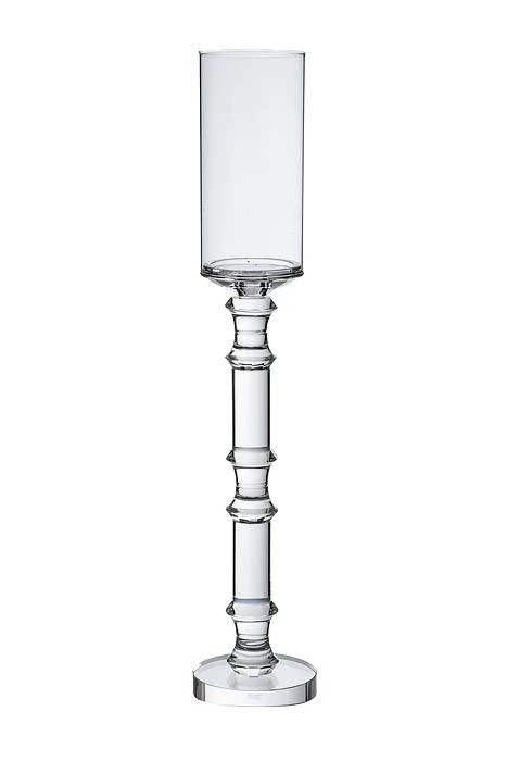 24" Crystal Candle Holder W/glass Clear