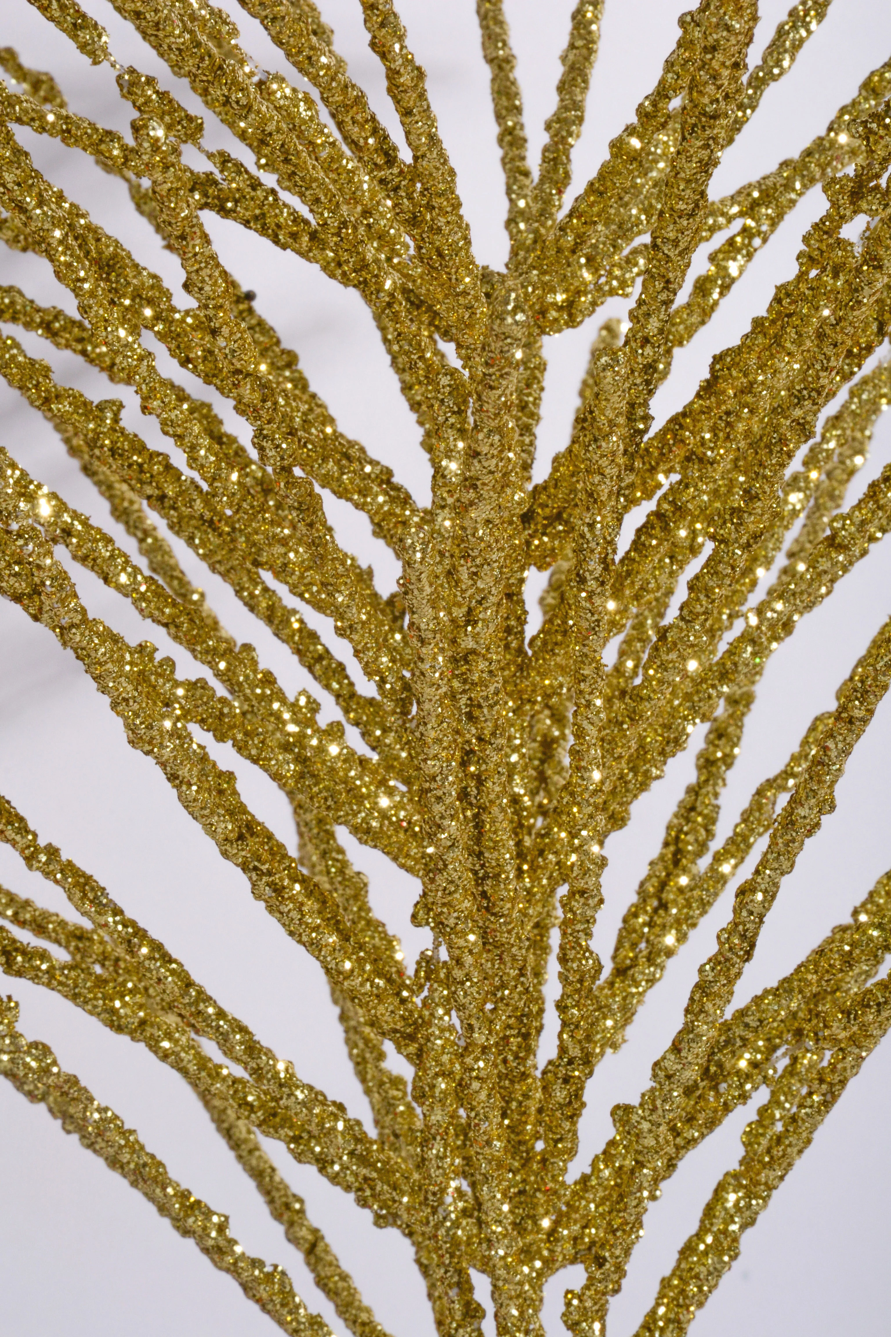 24" Glitter Pine Needle Berry Stem Gold - Image 2