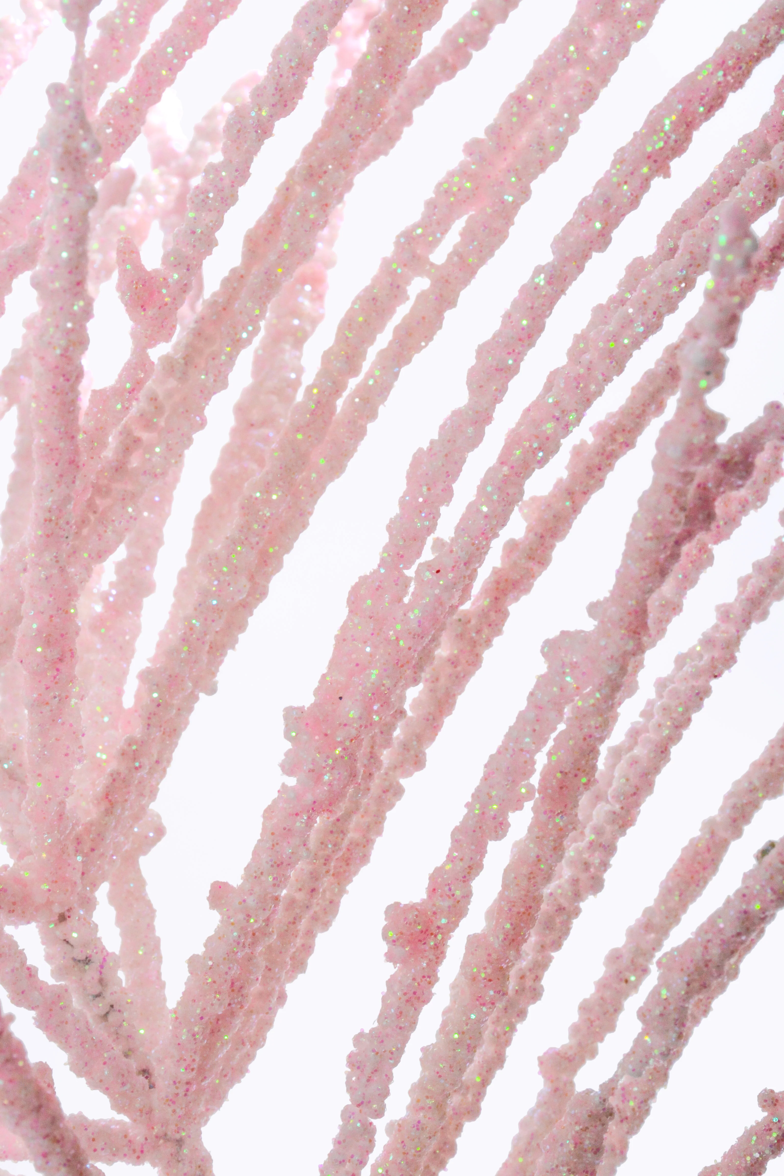 24" Glitter Pine Needle Berry Stem Pink - Image 2