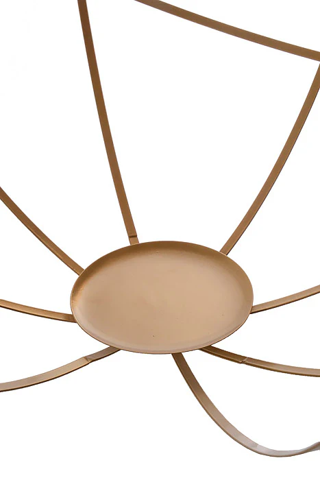 24" Hanging Floral Sphere Gold - Image 2