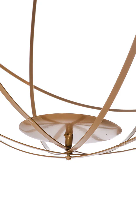 24" Hanging Floral Sphere Gold - Image 3