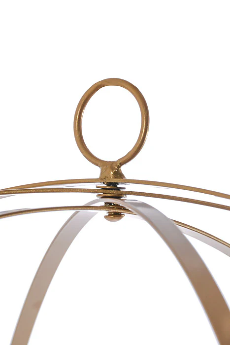 24" Hanging Floral Sphere Gold - Image 4
