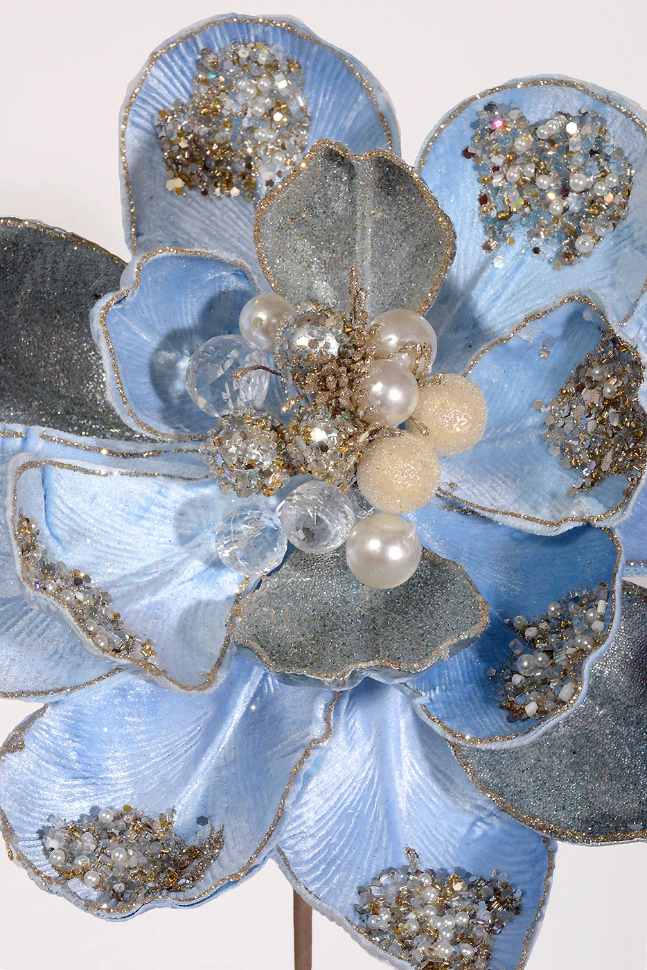 24" Iced Winter Magnolia Stem Light Blue - Image 2