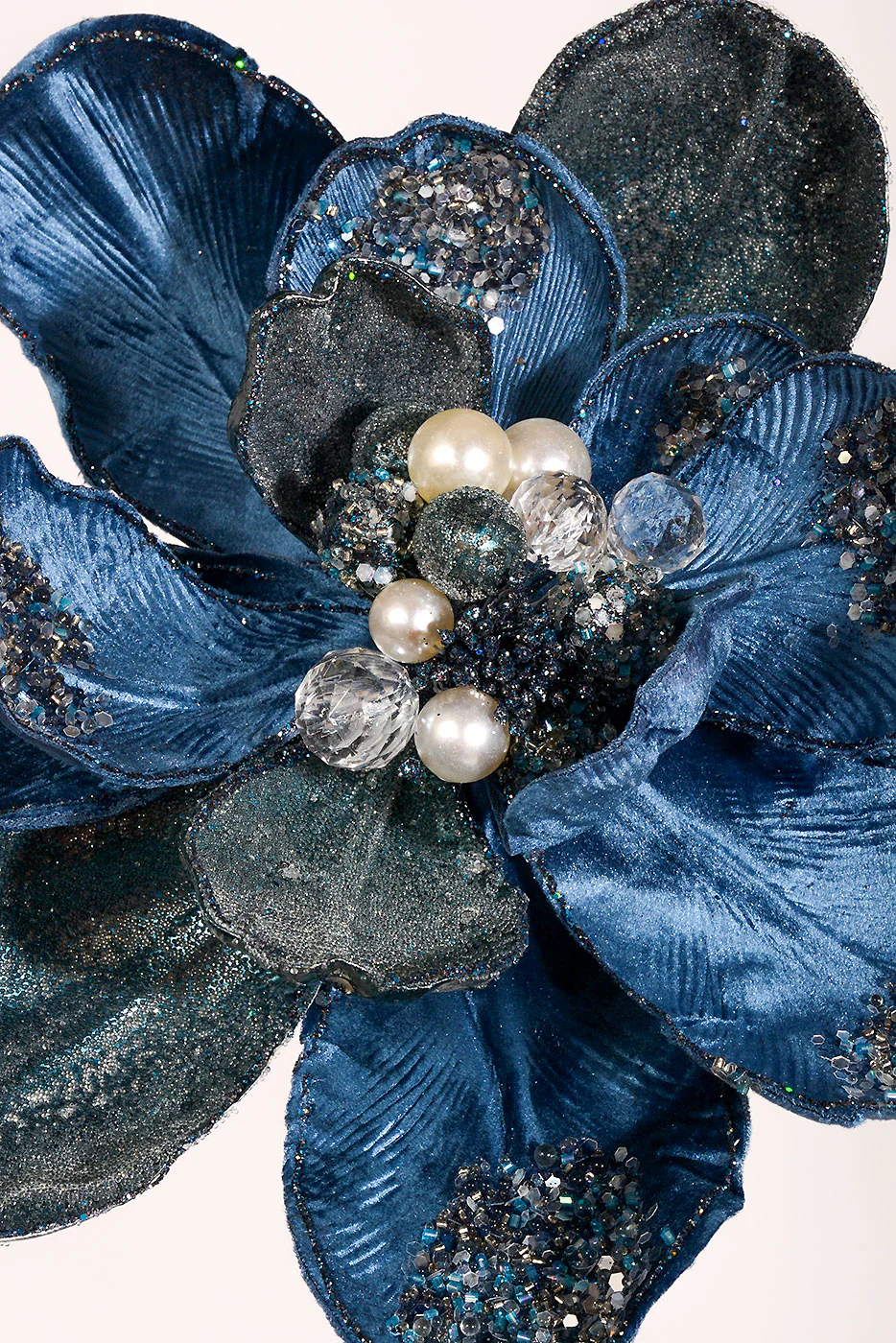 24" Iced Winter Magnolia Stem Navy Blue - Image 2