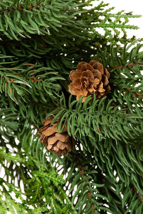 24" Just Cut Plas Woodland Pines Wreath Natural/frosted - Image 2