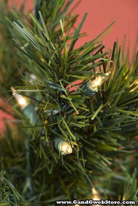 24" Lit Oregon Pine Tree W/50 Lights Green - Image 2
