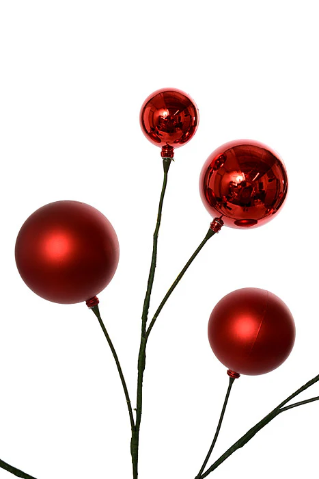 24" Pick Shiny Matte Ornament Red - Image 2