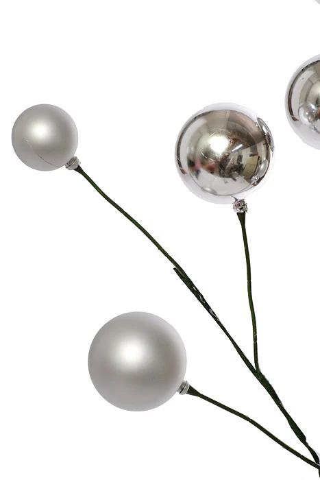 24" Pick Shiny Matte Ornament Silver - Image 2