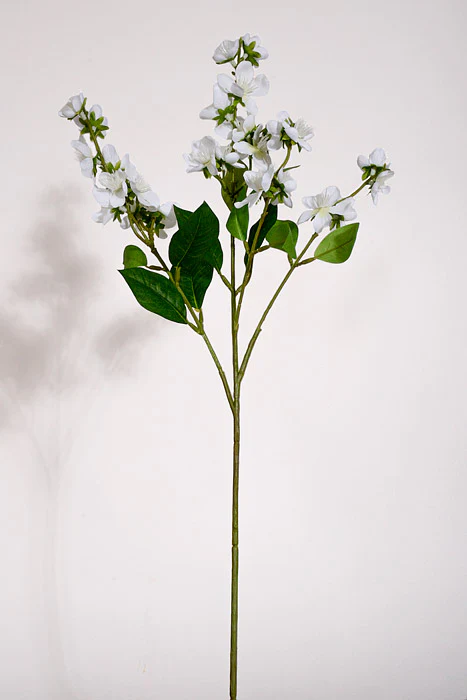 24" Silk Rose Myrtle Spray White
