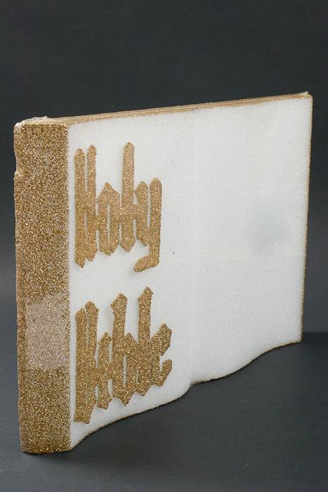 24" Styrofoam Holy Bible White/gold