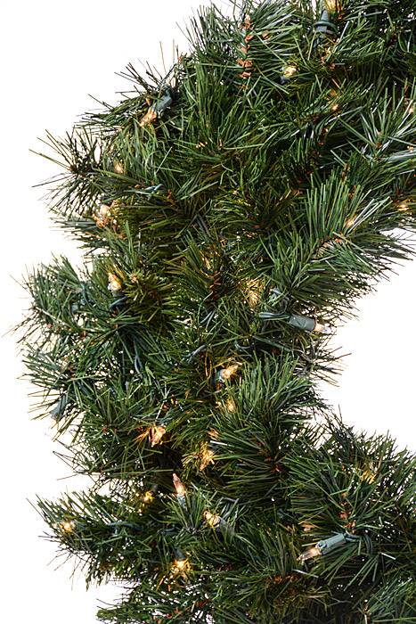 24" Sugar Pine Wreath W/lights Green - Image 2