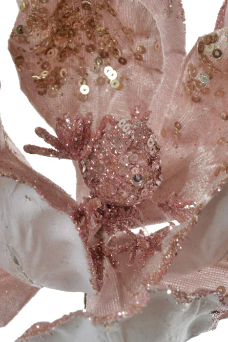 24" Velvet Sheen/Sequin Magnolia Stem (Light Pink) - Image 2