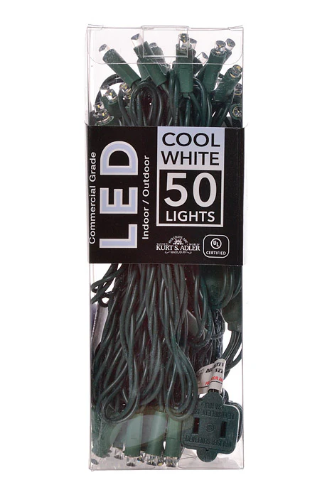 25.5Ft Ultra 50 Light 5Mm Led With Green Wire Light Set Cool White - Image 2