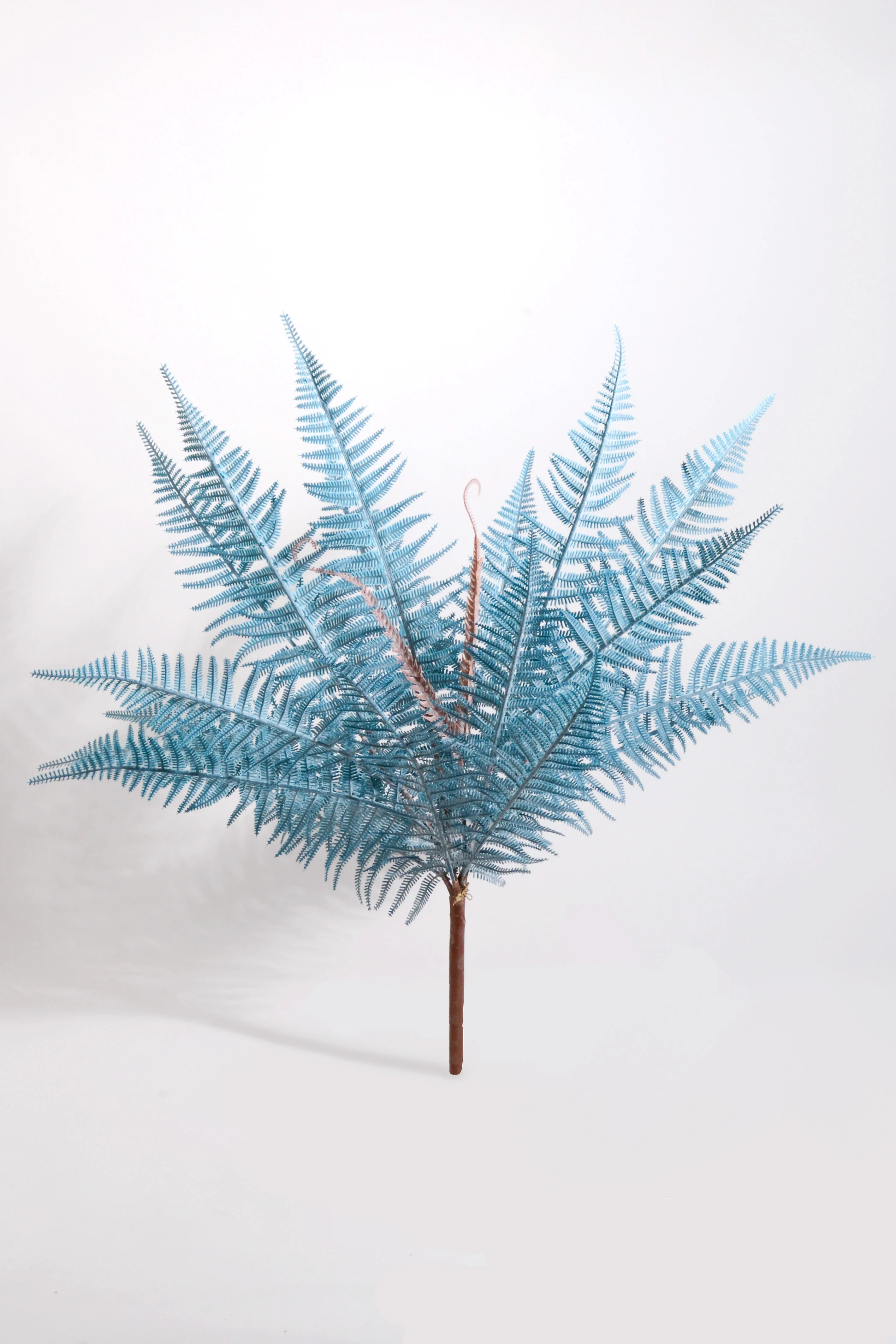 25" Artificial Fern Bush Blue