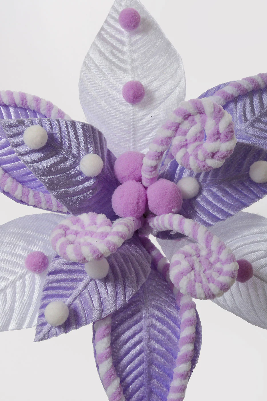 25'' Poinsettia Stem Lavender/White - Image 2