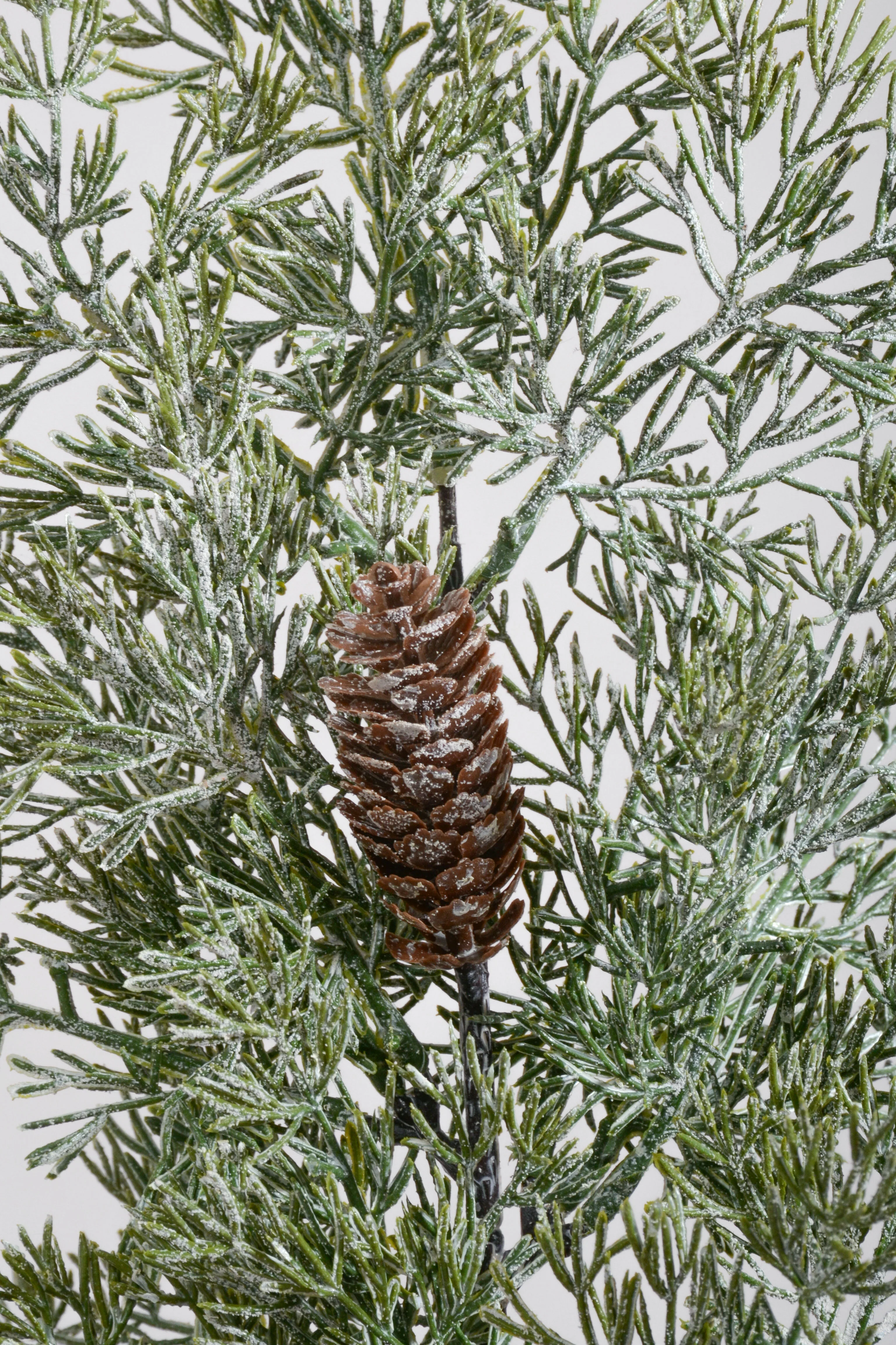 25'' Snow Cedar Spray With Pinecone White/Green - Image 2