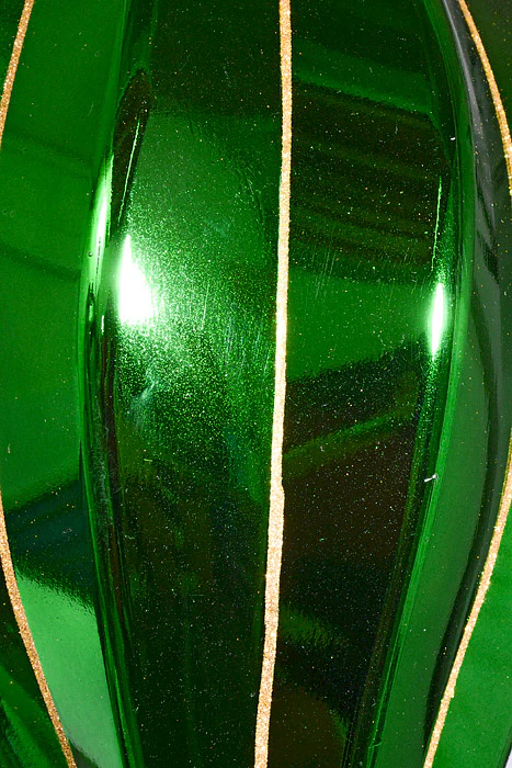 25" Stripe Finial Ornament Green/Gold - Image 2