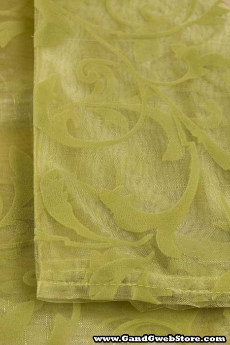25" X 3yds Sheer Damask Sheet Olive - Image 2