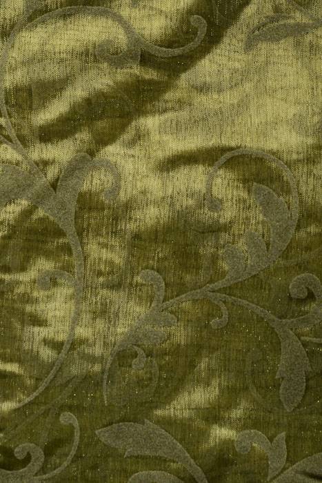25" X 3yds Sheer/Flocked Damask Sheet Moss Green - Image 2