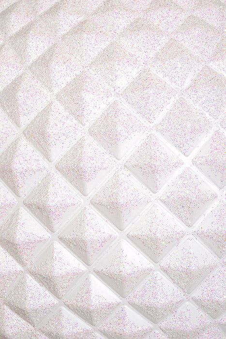 250Mm Durian Matte Ball W/Iridescent/Glitter Ornament White - Image 2