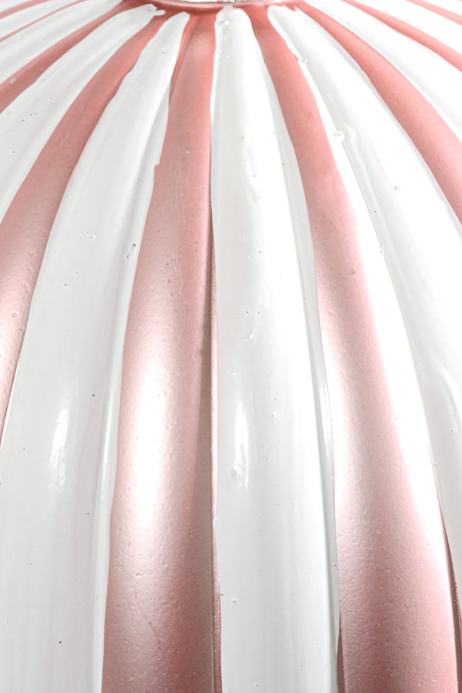 250MM Plastic Pumpkin Ball Ornament Pink/White - Image 2