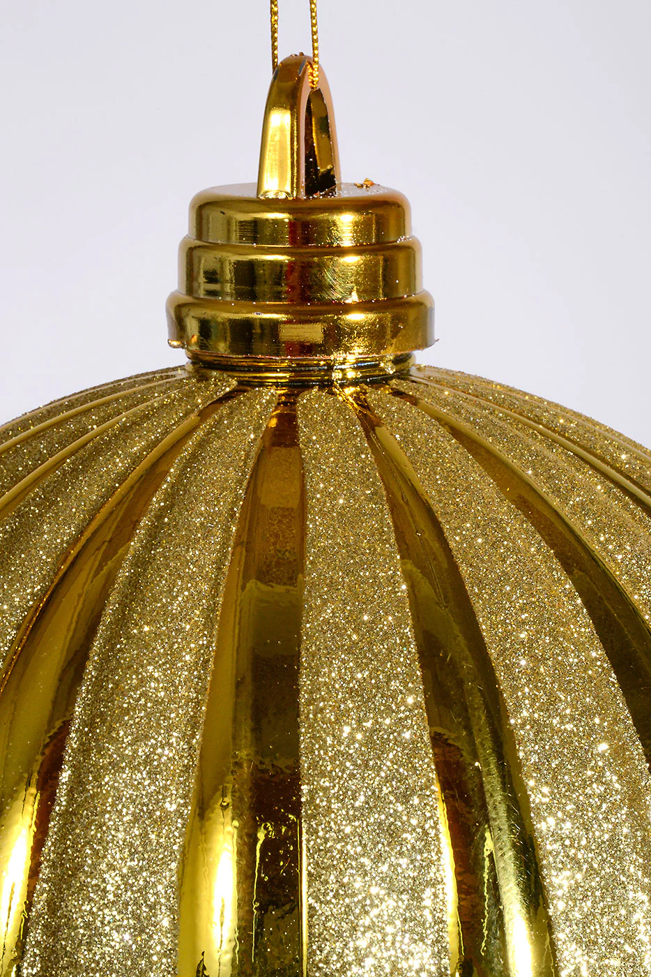 250Mm Plastic Shiny Pumpkin W/Glitter Ornament Gold - Image 2