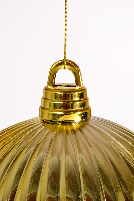 250Mm Shiny Pumpkin Ball Ornament Gold - Image 2