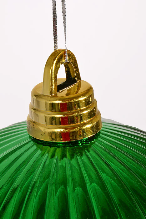 250Mm Shiny Pumpkin Ball Ornament Green - Image 2