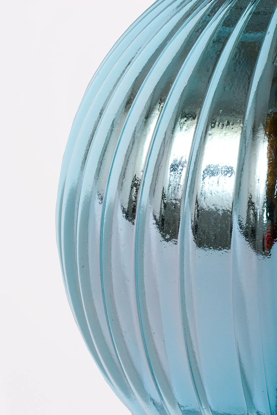 250Mm Shiny Pumpkin Ball Ornament Light Blue - Image 2
